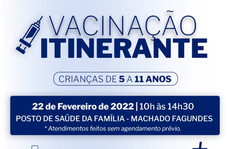 Vacinação itinerante contra a covid-19 chega ao Brejal e Machado Fagundes