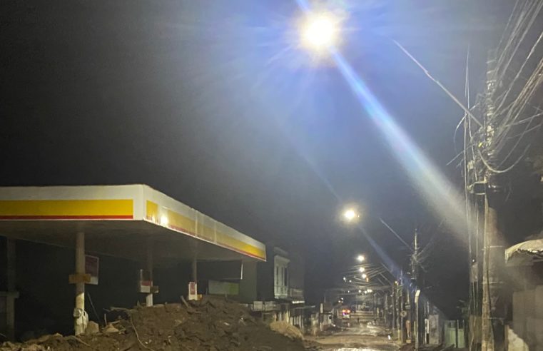 Mais de 20 ruas já estão com iluminação pública restabelecida
