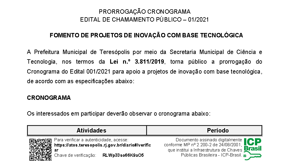 Prefeitura de Teresópolis prorroga inscrição para projetos inovadores
