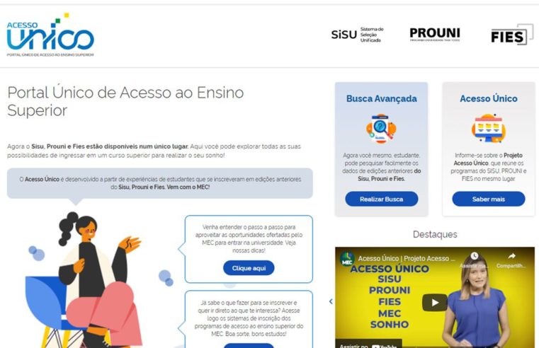 Em Portal Único de Acesso, MEC reúne Sisu, Prouni e Fies