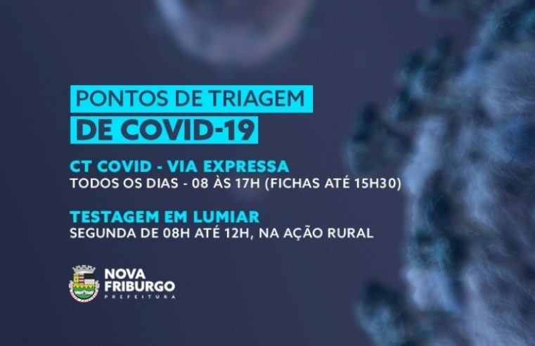 Com queda da contaminação, Prefeitura de Nova Friburgo diminui centros de testagem contra a covid-19