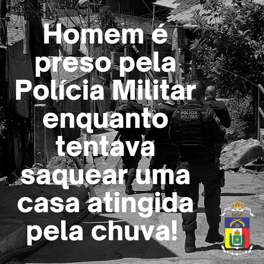 Polícia Militar prende homem em flagrante por tentativa de furto em residência localizada em área de deslizamento no Alto da Serra