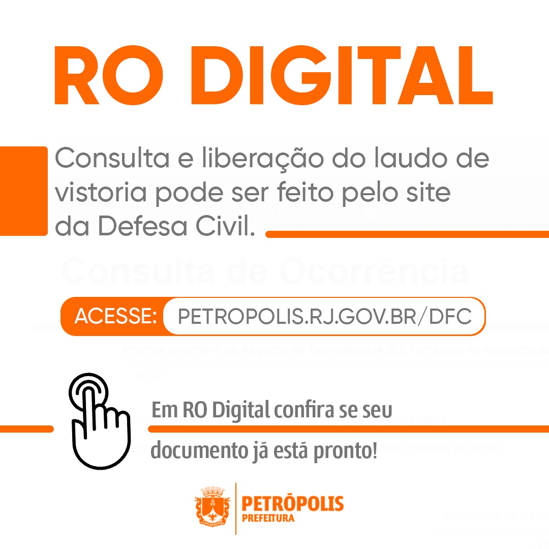 RO Digital: laudo técnico de vistoria da Defesa Civil pode ser solicitado pelo site da Prefeitura