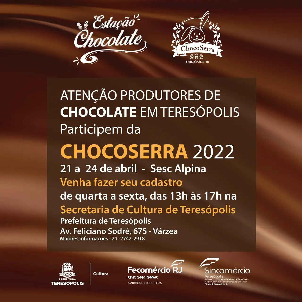 Produtores de chocolate podem se cadastrar para participar do festival&nbsp;