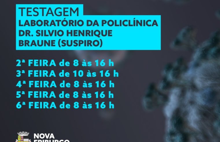 Com baixa testagem, local de testes contra a covid-18 muda em Nova Friburgo