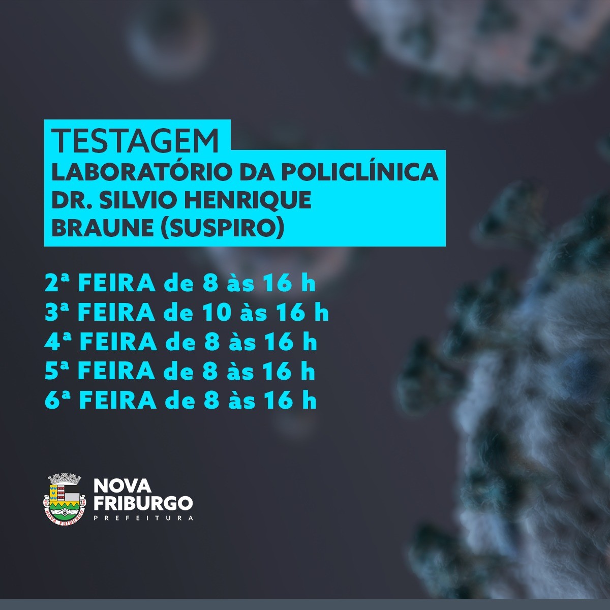 Com baixa testagem, local de testes contra a covid-18 muda em Nova Friburgo