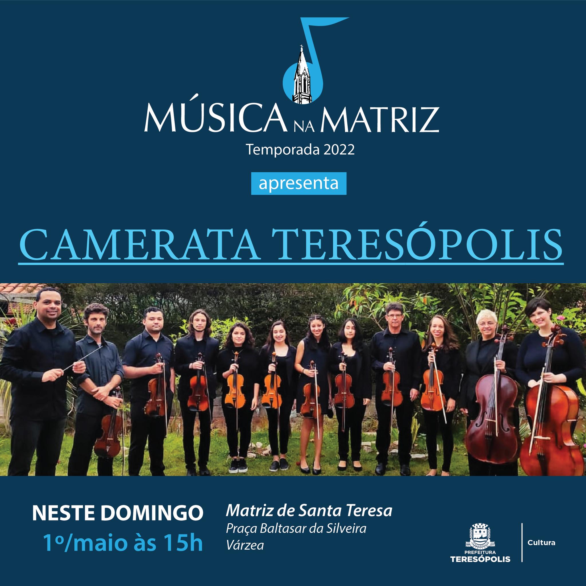 Camerata Teresópolis é a atração do ‘Música na Matriz’ no próximo domingo, 1º de maio