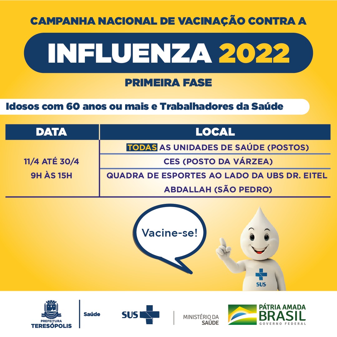 Idosos acima de 60 anos podem se imunizar contra a Influenza a partir da segunda-feira (11)
