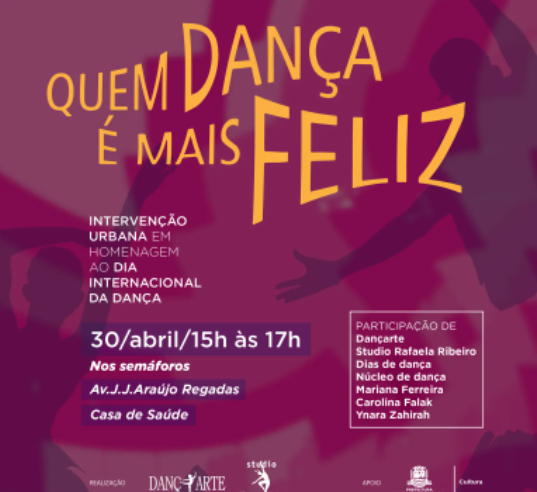 Dia Internacional da Dança terá intervenção artística ‘Quem Dança é Mais Feliz’ no centro de Teresópolis neste sábado, 30