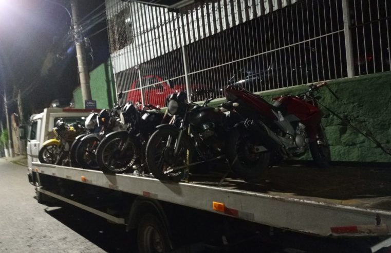 Operações da CPTrans, Guarda Civil e Polícia Militar apreendem 21 motos