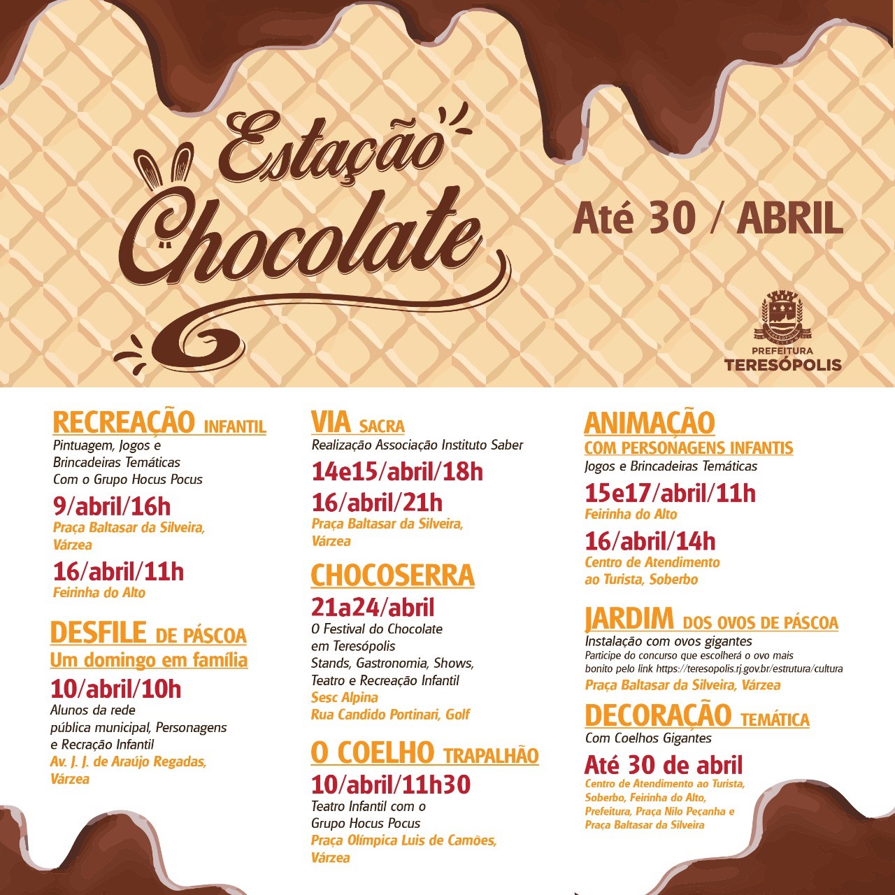 Teresópolis: ChocoSerra 2022 contará com shows, animação, recreação e teatro infantil