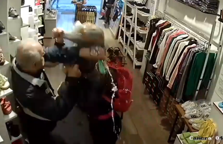 Tentativa de feminicídio: homem agride e joga gasolina na ex-mulher dentro de loja no Centro de Petrópolis