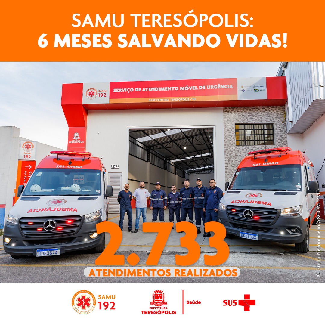 SAMU Teresópolis completa 6 meses com mais de 2700 atendimentos à população