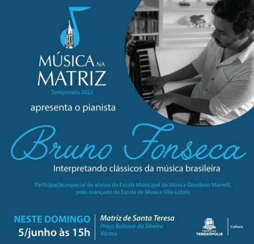Concerto do ‘Música na Matriz’ homenageia grandes nomes da música brasileira em Teresópolis
