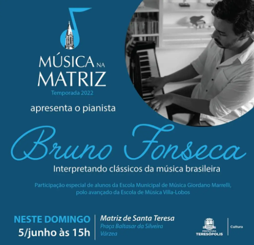Concerto do ‘Música na Matriz’ homenageia grandes nomes da música brasileira em Teresópolis