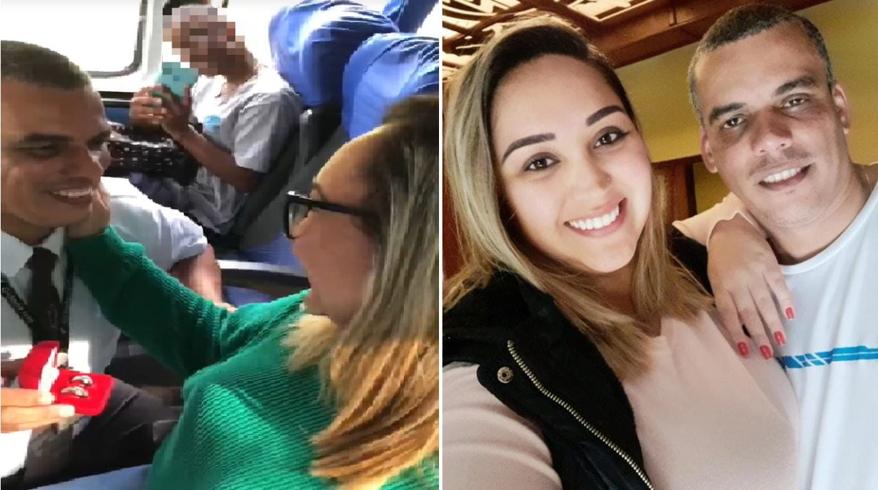 Motorista pede a namorada em noivado dentro do ônibus em Petrópolis
