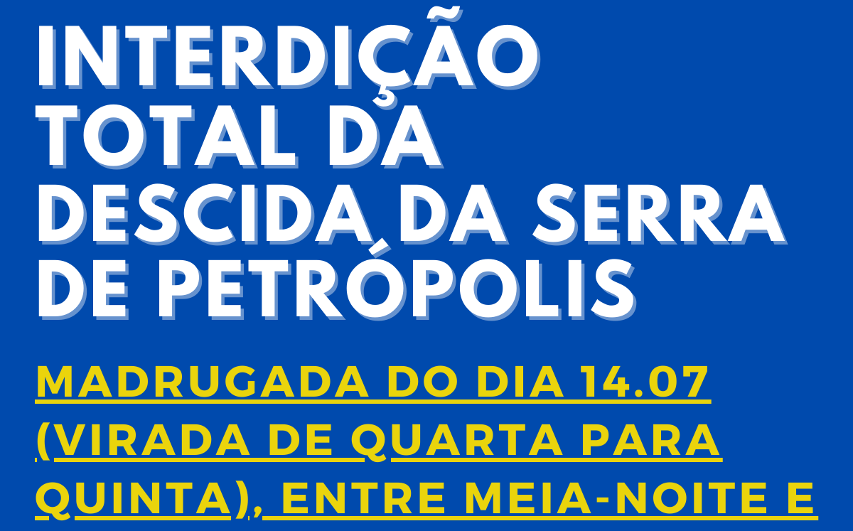 Carreta de grande porte interditará descida da serra de Petrópolis na madrugada de quarta (13.07)