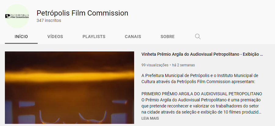 Filmes que estão concorrendo ao Troféu Argila 2022 podem ser vistos no canal do Youtube do Petrópolis Film Commission