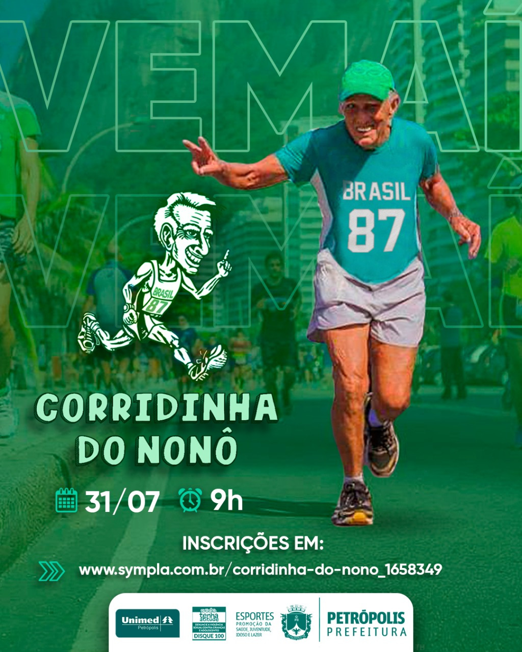 Aniversário de 87 anos do “Seu Nonô” será comemorado com corrida pelas ruas do Centro Histórico