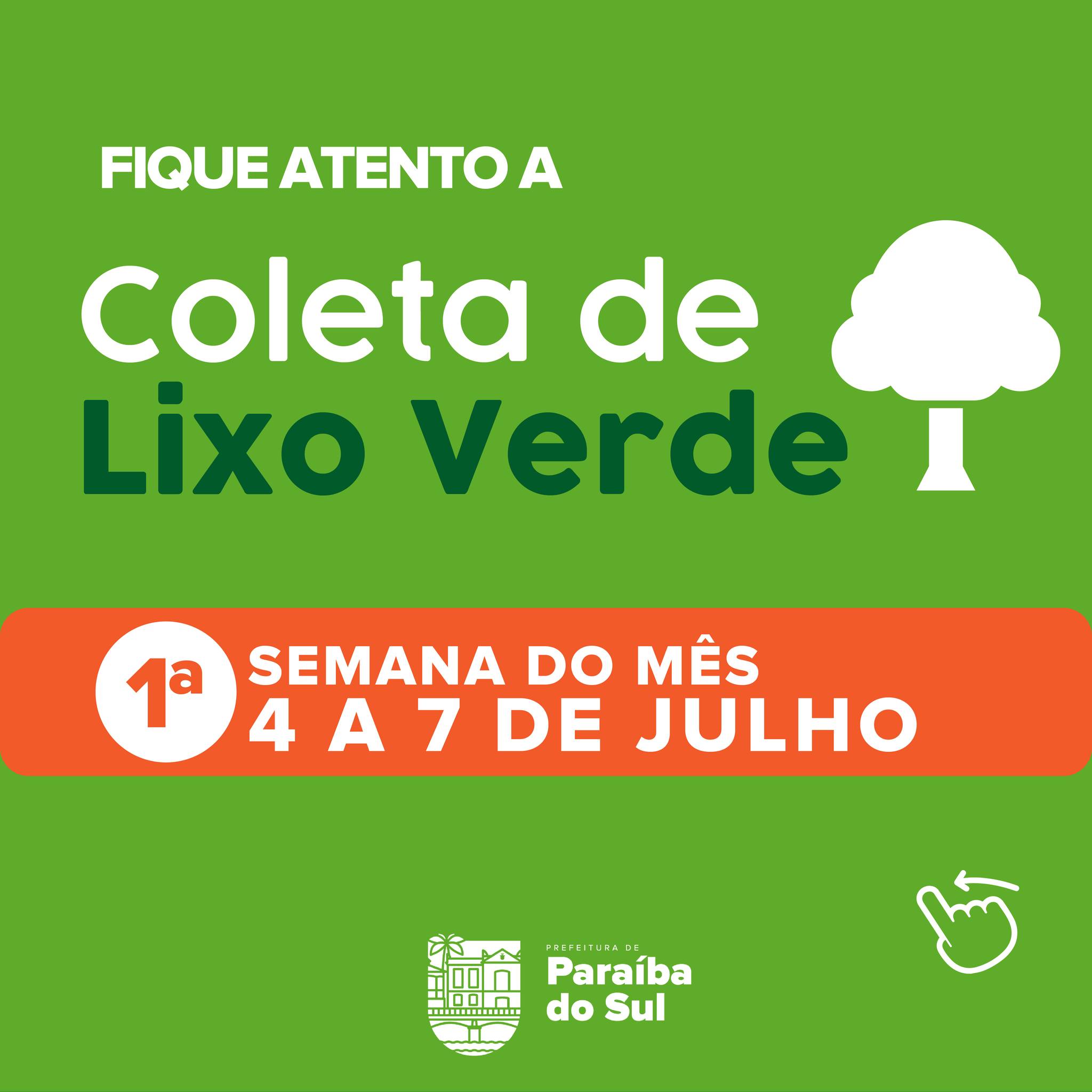 Coleta de lixo verde em Paraíba do Sul vai acontecer de 4 a 7 de julho