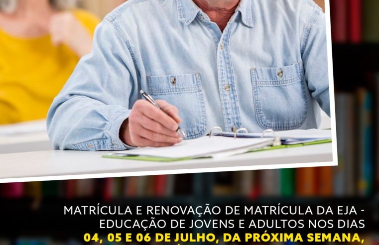 Matrícula e Renovação de Matrícula da E.J.A. começam essa semana em Nova Friburgo