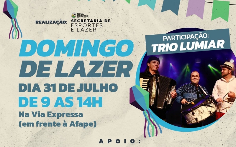 O “arraía” tomará conta da edição de julho do projeto Domingo de Lazer, em Nova Friburgo