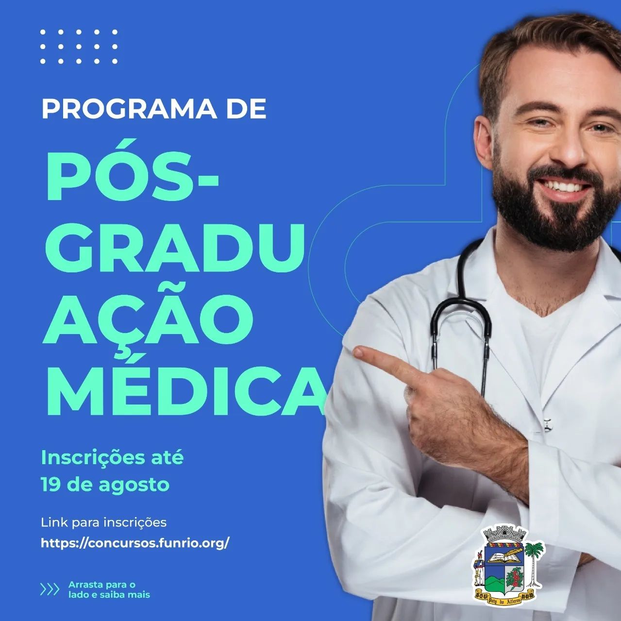 Paty do Alferes e a FUNRIO abrem Processo Seletivo para médicos do Programa Mais Saúde pra gente!