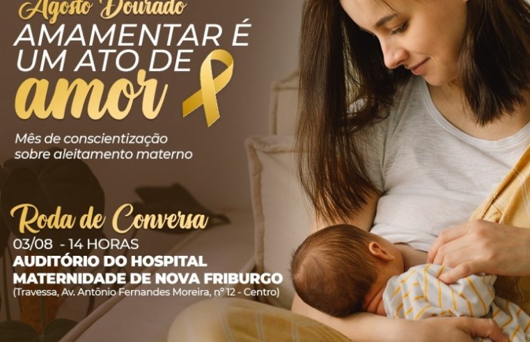 Agosto dourado: maternidade de Nova Friburgo promove ação em celebração ao mês do aleitamento materno