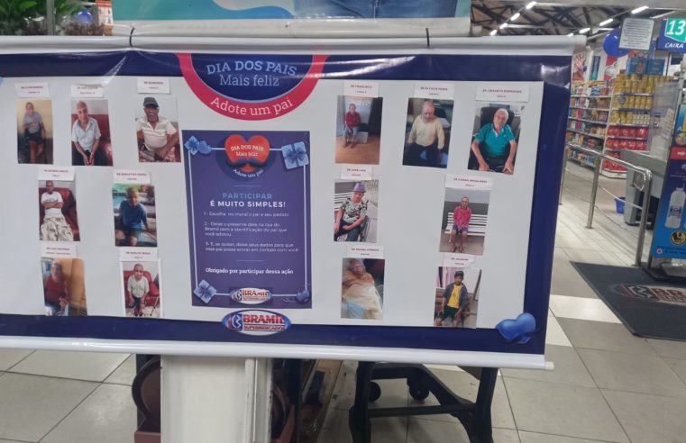 Dia dos Pais: campanha do Bramil Supermercados presenteará homens que vivem em instituições de assistência social do interior Fluminense