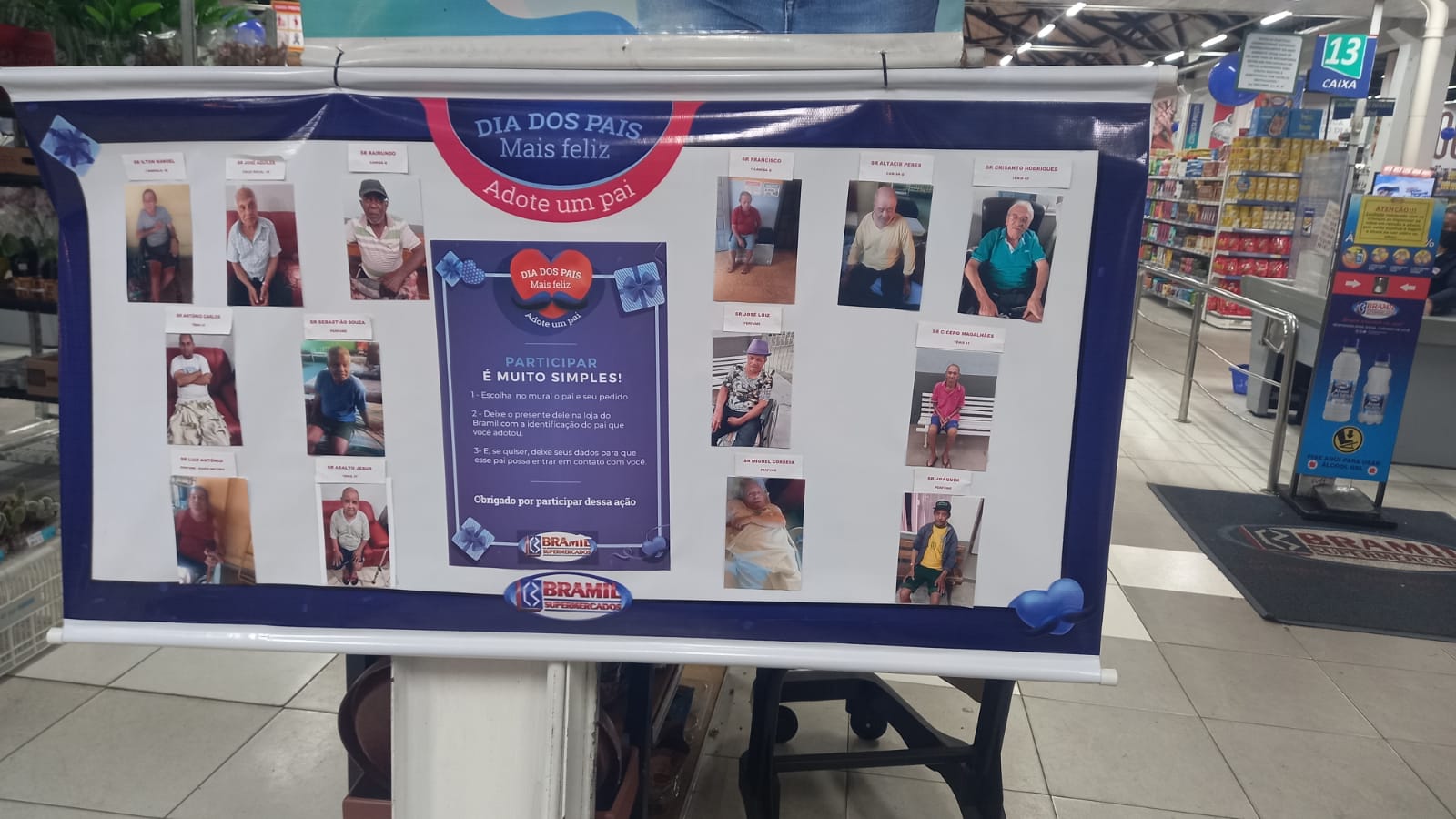 Dia dos Pais: campanha do Bramil Supermercados presenteará homens que vivem em instituições de assistência social do interior Fluminense