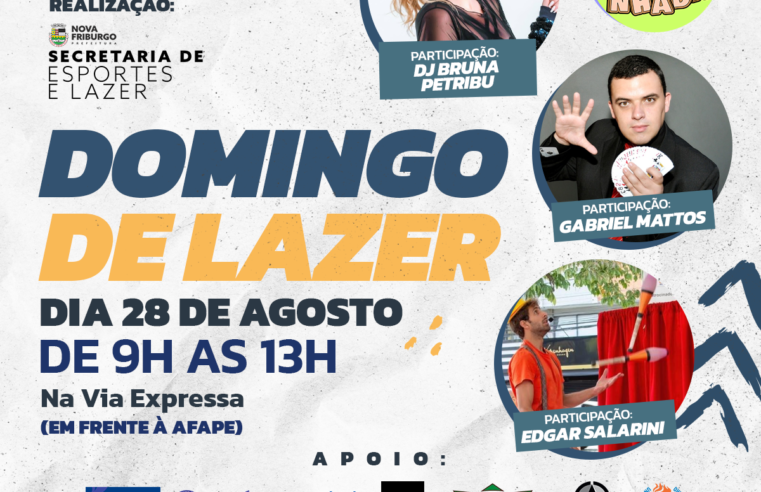 Mais uma edição do Domingo de Lazer acontece neste fim de semana em Nova Friburgo