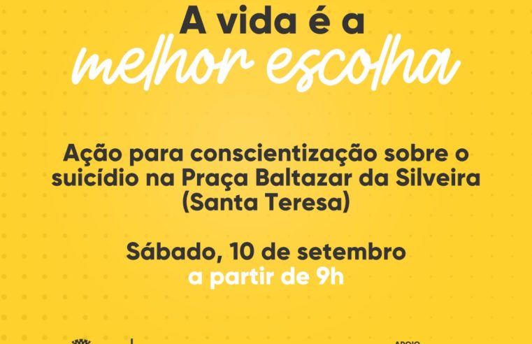 Praça da Matriz de Santa Teresa recebe evento de conscientização sobre suicídio, neste sábado (10) em Teresópolis 