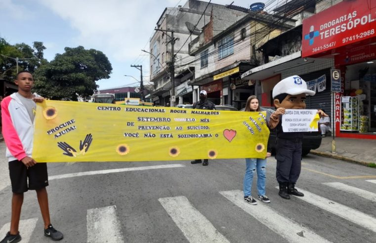 Setembro Amarelo: Ronda Escolar da Guarda Municipal e Cerom promovem caminhada em favor da vida