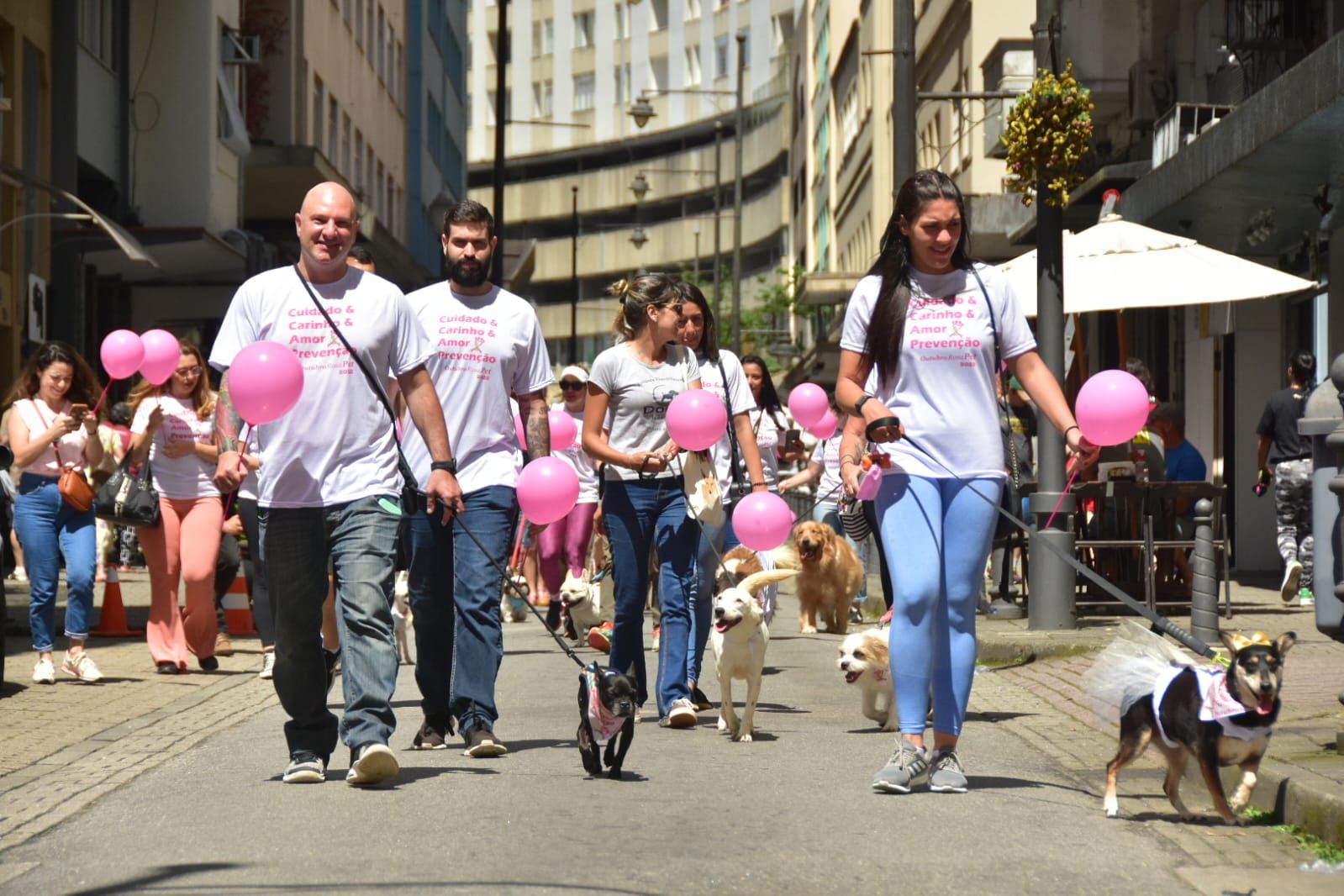 Cãominhada do Outubro Rosa Pet chama atenção para a importância do cuidado e prevenção do câncer de mama em pets