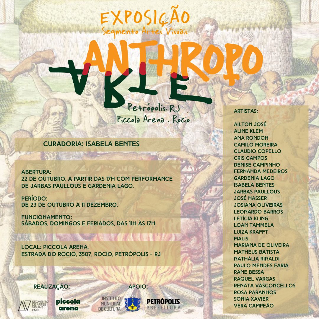 Exposição Anthropo Arte, em parceria com a Prefeitura, começa nesse sábado no Piccola Arena Contemporânea