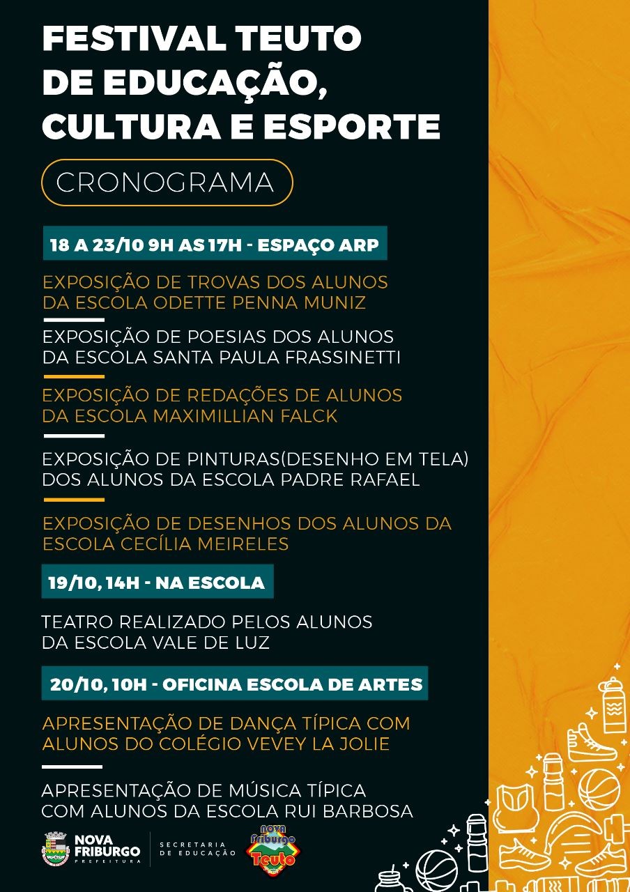 Festival Teuto de Educação, Cultura e Esporte de Nova Friburgo inicia terça, 18