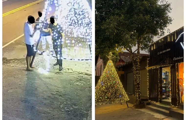 Homens vandalizam árvore de Natal em Itaipava, mas após repercussão pedem desculpa