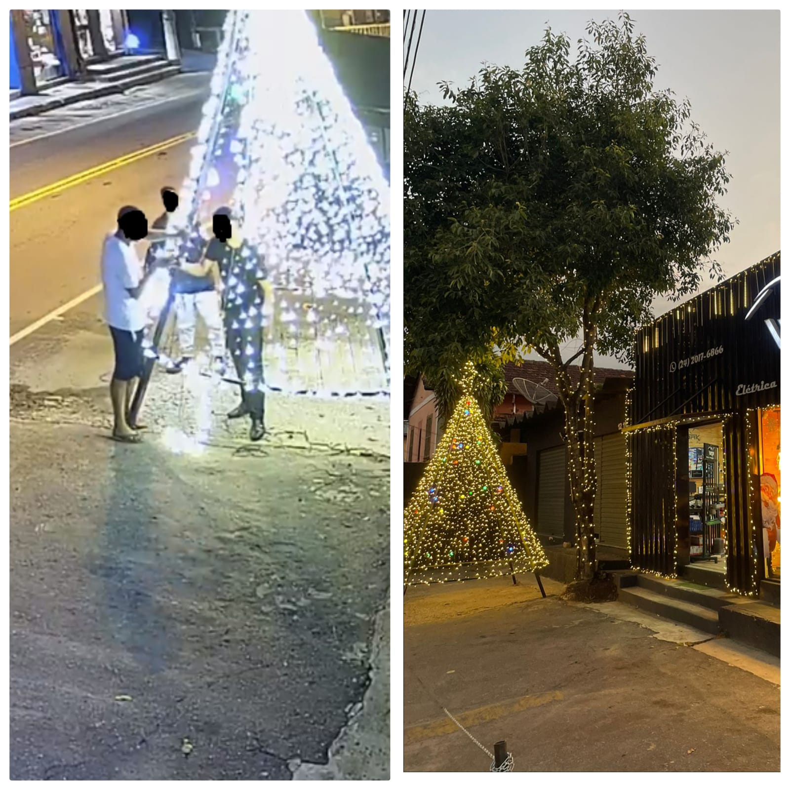 Homens vandalizam árvore de Natal em Itaipava, mas após repercussão pedem desculpa