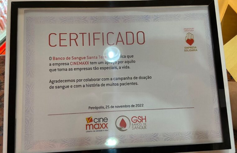 Rede Cinemaxx oferece desconto especial para doadores de sangue em Petrópolis