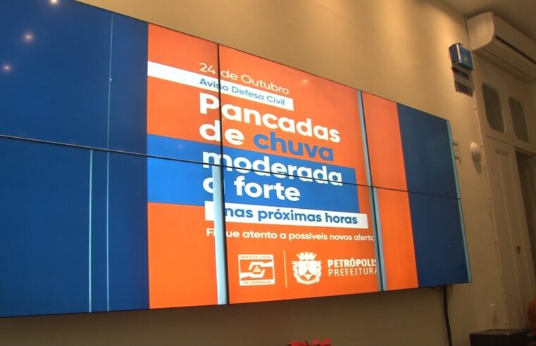 Defesa Civil alerta para possibilidade de chuvas fortes esta semana em Petrópolis