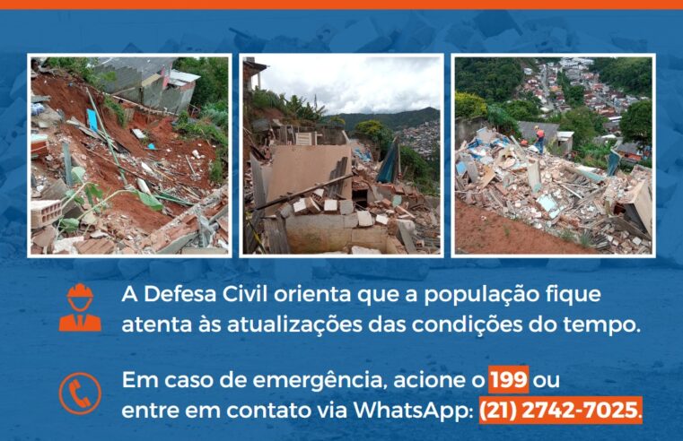 Defesa Civil de Teresópolis faz a demolição de casas em área de risco, na Vila Muqui