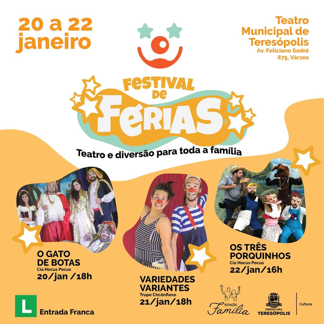 Festival de Férias da Secretaria de Cultura de Teresópolis garante teatro e diversão para toda a família
