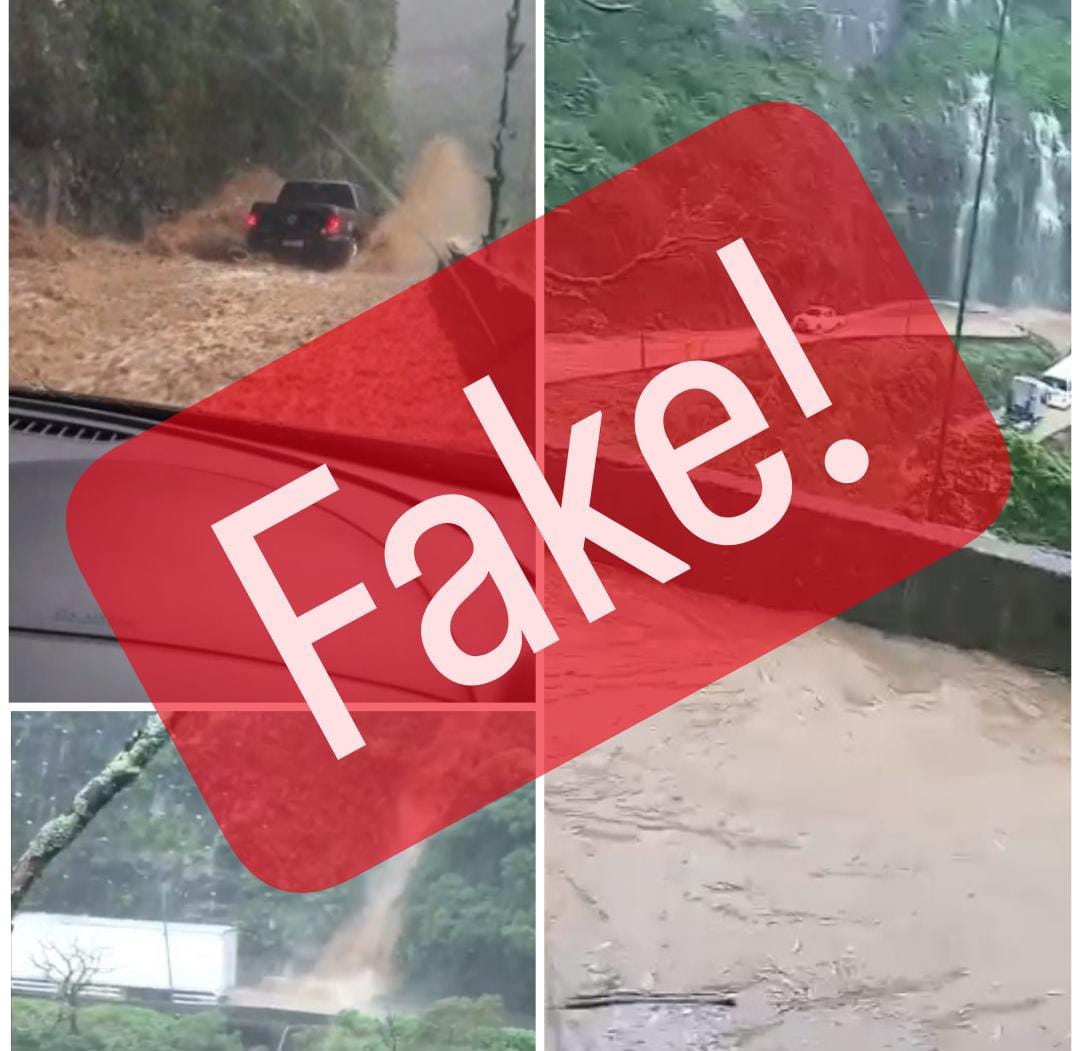 Fake: vídeos indicando que a Serra de Petrópolis registrou enxurrada nesta terça-feira (24) são falsos