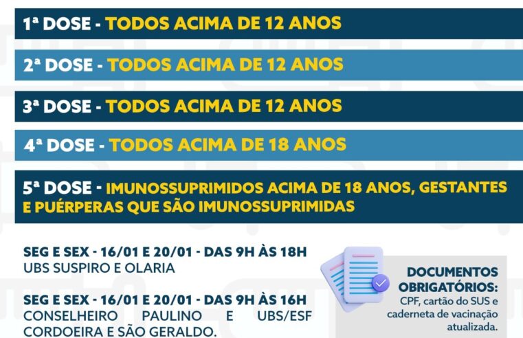 Vacinação contra a Covid-19 em Nova Friburgo: Confira o calendário.