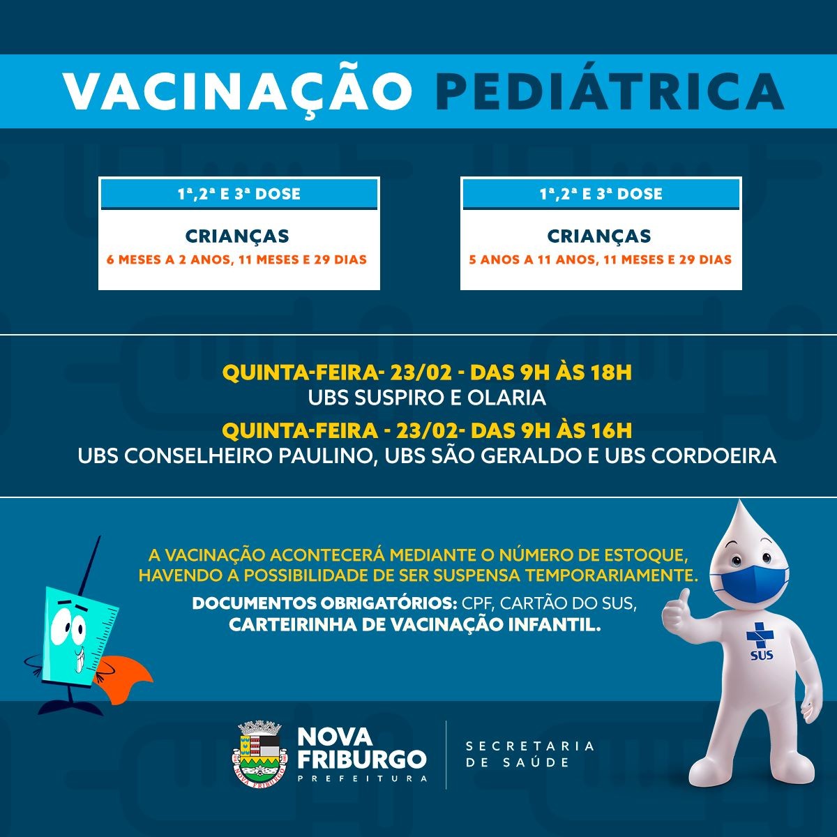 Vacinação contra a covid-19 continua em Nova Friburgo após feriado de carnaval