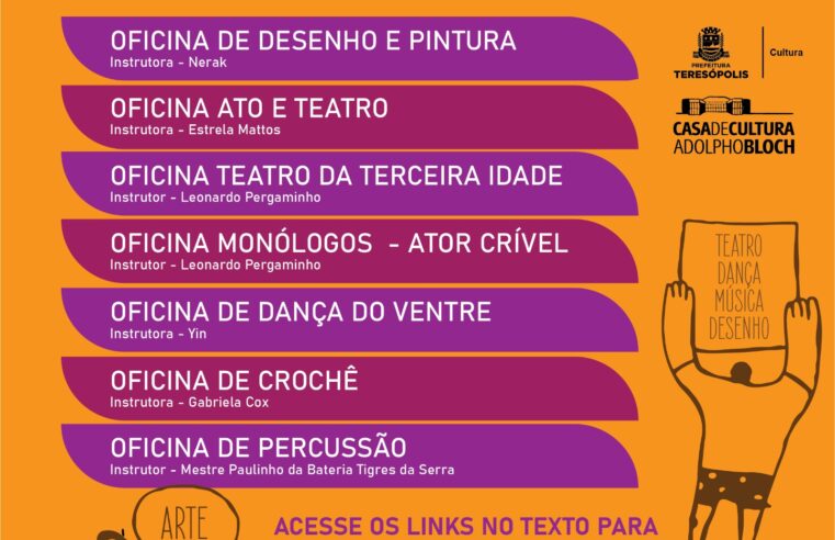 Casa de Cultura de Teresópolis implanta 7 oficinas gratuitas