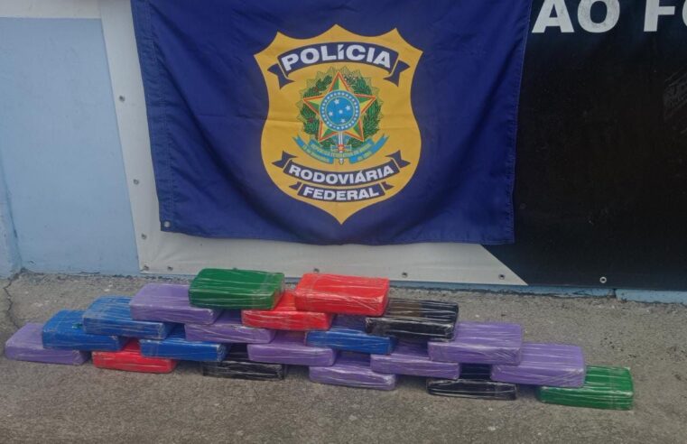 PRF apreende cerca de 20 quilos de pasta base de cocaína avaliada em aproximadamente R$ 2 milhões