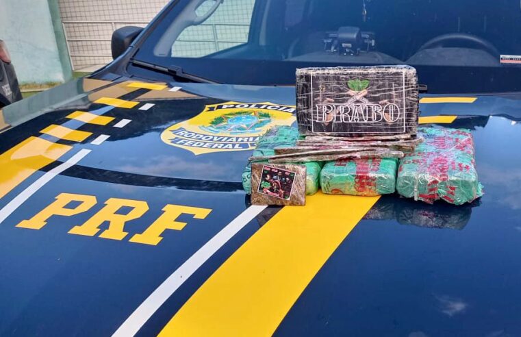 PRF apreende cerca de 4 kg de pasta base de cocaína na BR-040, em Areal