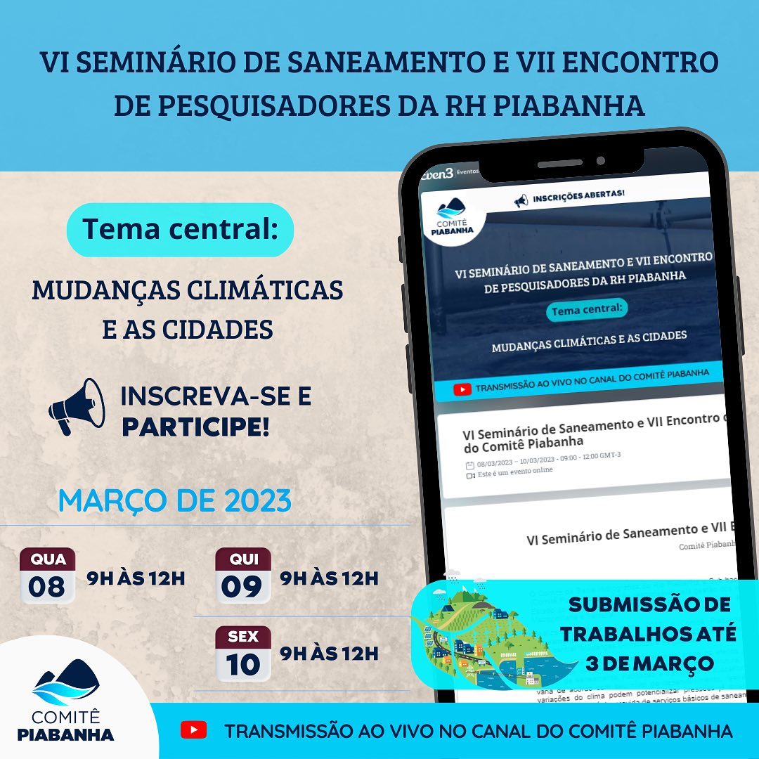 Comitê Piabanha abre inscrições para Seminário sobre saneamento