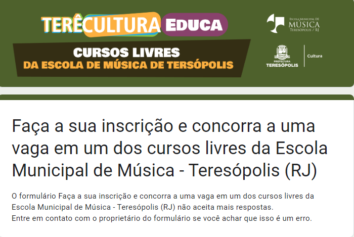 Escola Municipal de Música de Teresópolis abre inscrição&nbsp;on-line para os cursos de violino, violão, guitarra e teclado